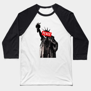 Statue of Liberty // PEACE design Baseball T-Shirt